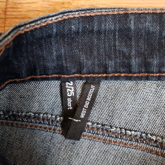Nine West Womens West End Bootcut Jeans Size 2/25 Short Cotton Blend Dark Blue - Picture 4 of 6